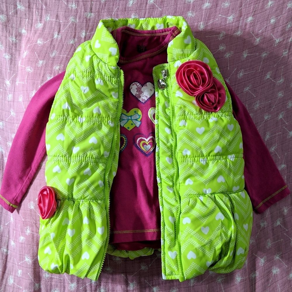 Kids Headquarters puffy vest and coordinating top